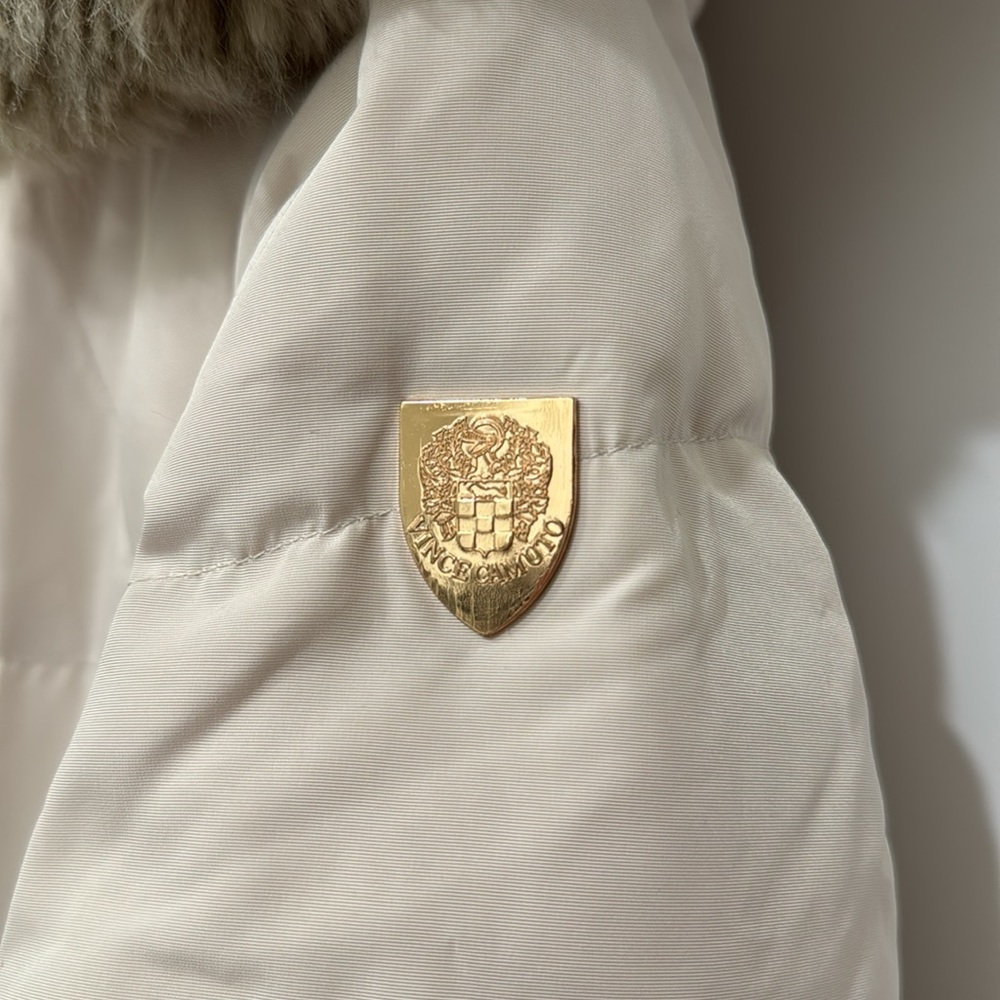 Vince Camuto Cream Puffer Winter Dessert in a Front Zipper Coat M - Picture 10 of 13
